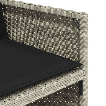 vidaXL 17 Piece Garden Dining Set with Cushions Light Grey Poly Rattan