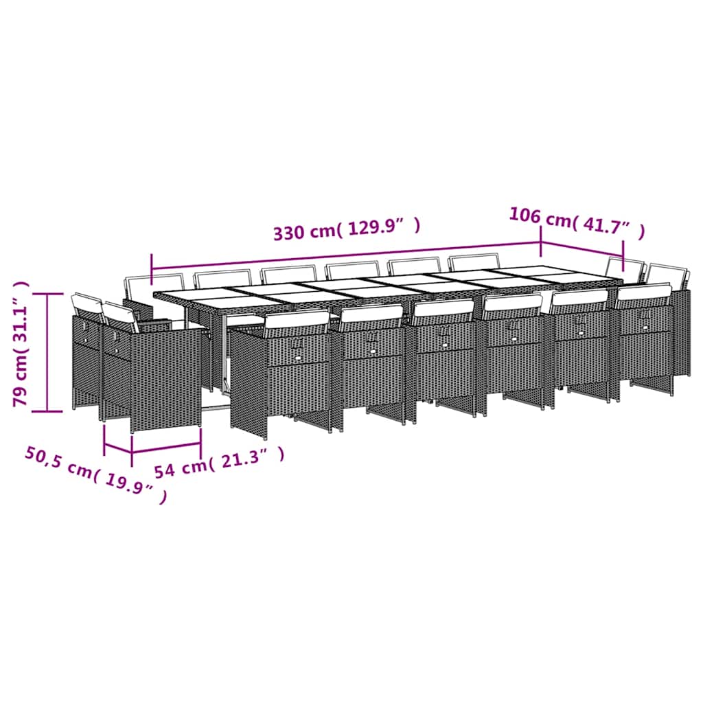 vidaXL Garden Dining Set | Mix beige and black, Light grey