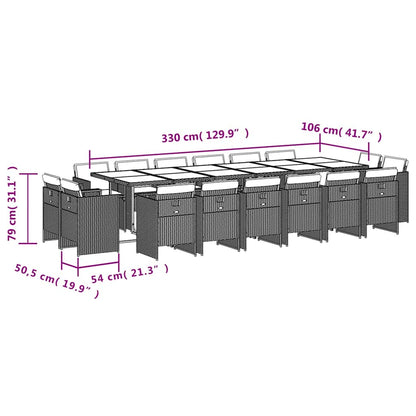 vidaXL Garden Dining Set | Mix beige and black, Light grey