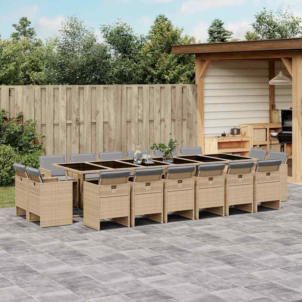 vidaXL Garden Dining Set | Mix beige and black, Light grey