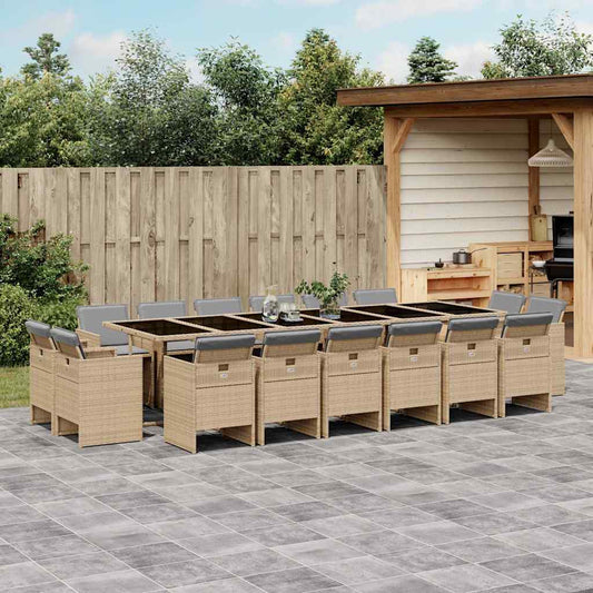 vidaXL Garden Dining Set | Mix beige and black, Light grey