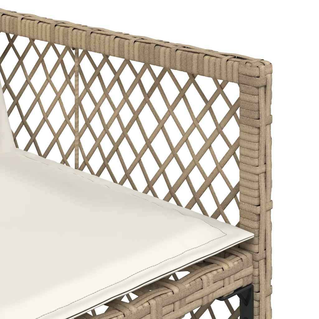 vidaXL 5 Piece Garden Dining Set with Cushions Beige Poly Rattan