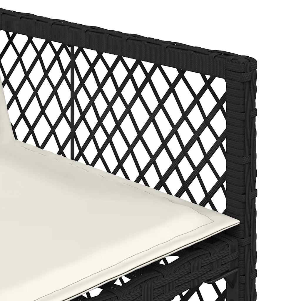 vidaXL 5 Piece Garden Dining Set with Cushions Black Poly Rattan
