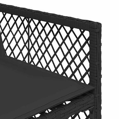 vidaXL 7 Piece Garden Dining Set with Cushions Black Poly Rattan