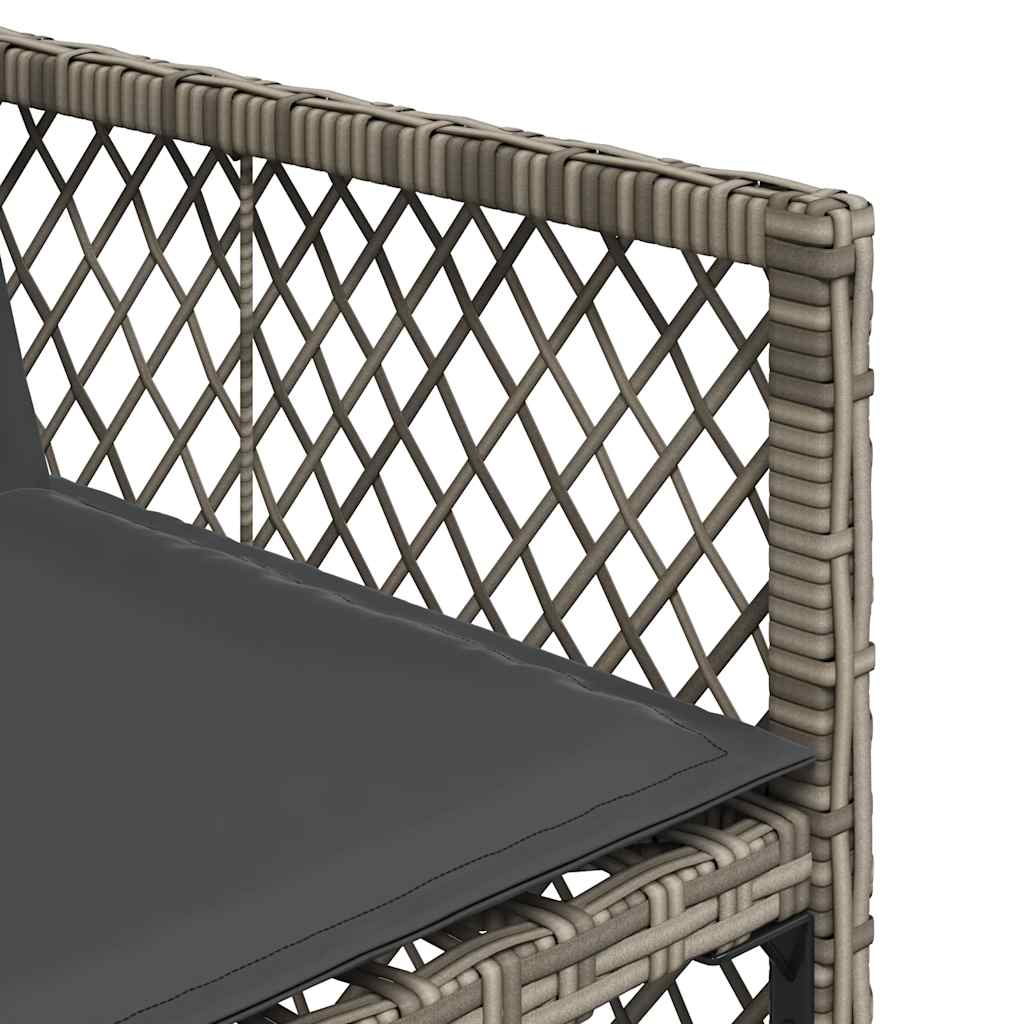 vidaXL 7 Piece Garden Dining Set with Cushions Grey Poly Rattan