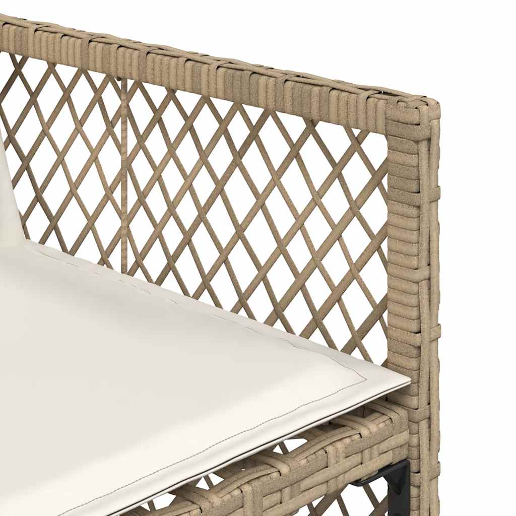 vidaXL 11 Piece Garden Dining Set with Cushions Beige Poly Rattan