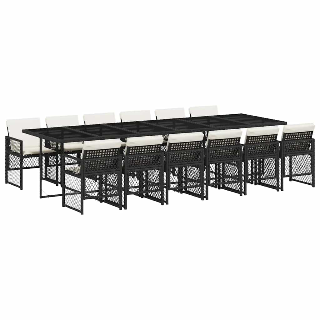 vidaXL Garden Dining Set | Black and Cream White