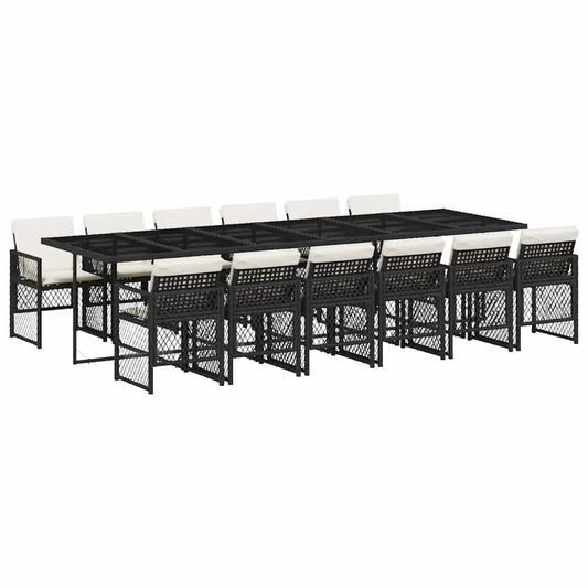 vidaXL Garden Dining Set | Black and Cream White