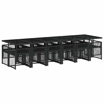 vidaXL Garden Dining Set | Black and Cream White