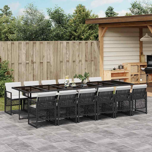 vidaXL Garden Dining Set | Black and Cream White