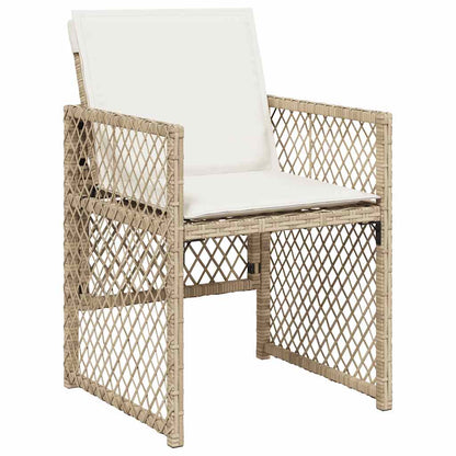 vidaXL 13 Piece Garden Dining Set with Cushions Beige Poly Rattan
