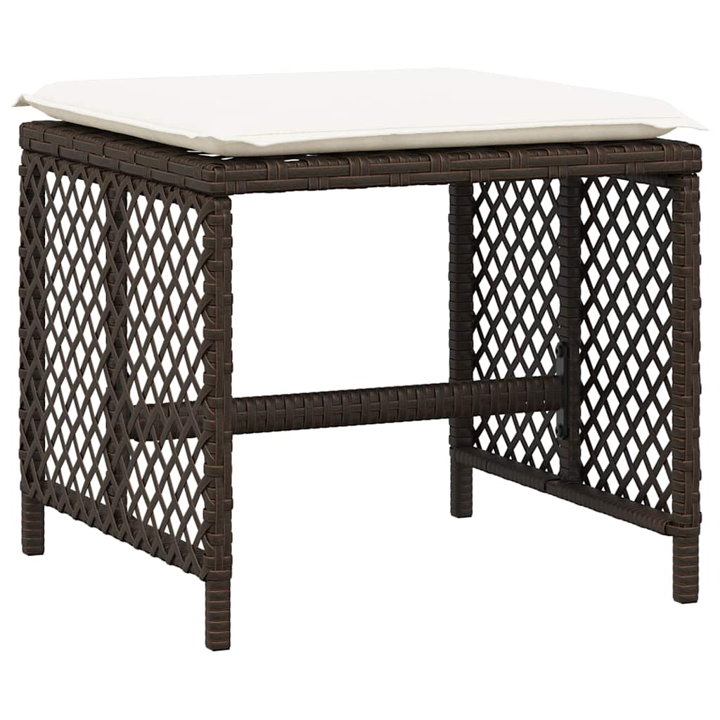 vidaXL 9 Piece Garden Dining Set with Cushions Brown Poly Rattan