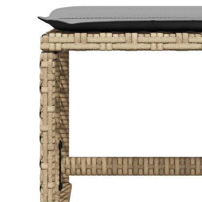 vidaXL 9 Piece Garden Dining Set with Cushions Beige Poly Rattan