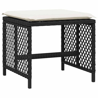 vidaXL 9 Piece Garden Dining Set with Cushions Black Poly Rattan