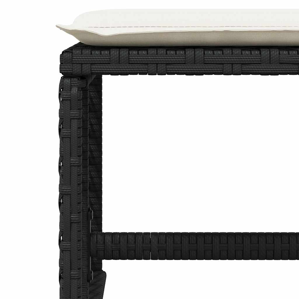 vidaXL 9 Piece Garden Dining Set with Cushions Black Poly Rattan