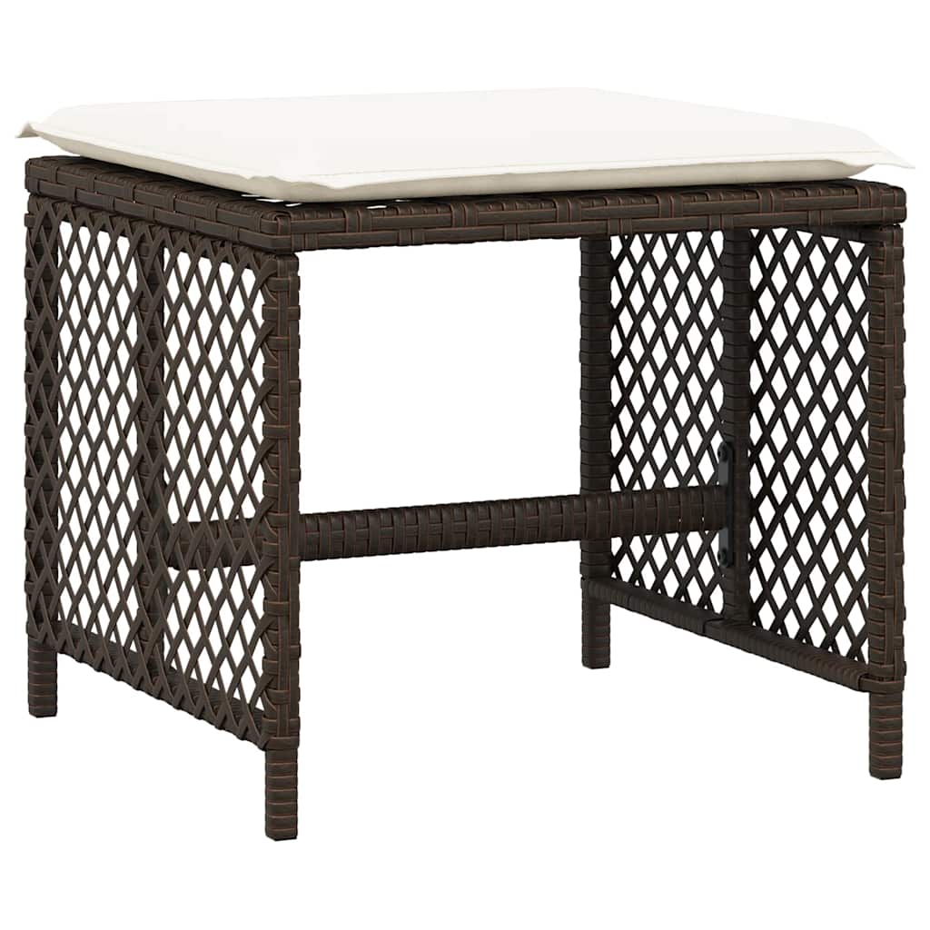 vidaXL 11 Piece Garden Dining Set with Cushions Brown Poly Rattan
