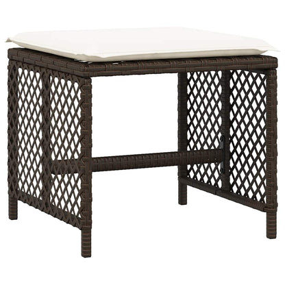 vidaXL 11 Piece Garden Dining Set with Cushions Brown Poly Rattan