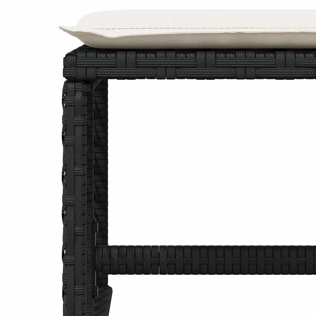 vidaXL 11 Piece Garden Dining Set with Cushions Black Poly Rattan