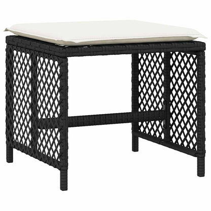 vidaXL 13 Piece Garden Dining Set with Cushions Black Poly Rattan