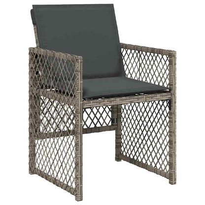 vidaXL 13 Piece Garden Dining Set with Cushions Grey Poly Rattan