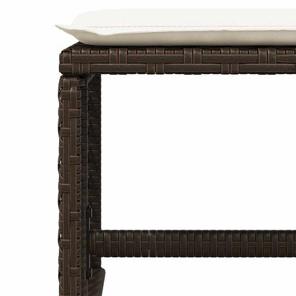 vidaXL 13 Piece Garden Dining Set with Cushions Brown Poly Rattan