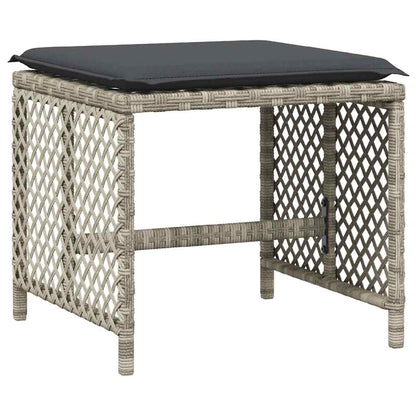 vidaXL 13 Piece Garden Dining Set with Cushions Light Grey Poly Rattan