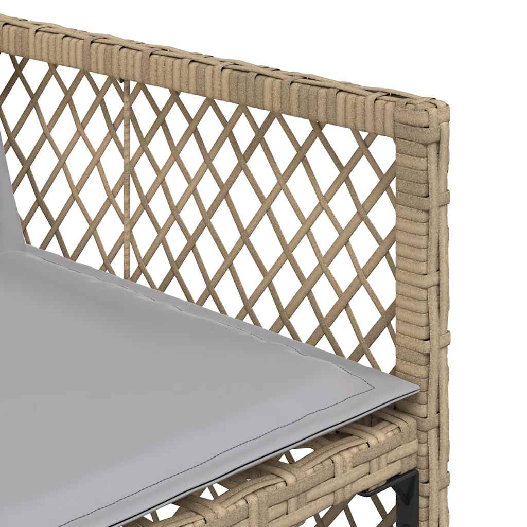 vidaXL 13 Piece Garden Dining Set with Cushions Beige Poly Rattan