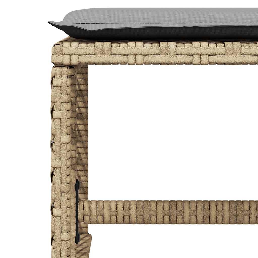 vidaXL 13 Piece Garden Dining Set with Cushions Beige Poly Rattan