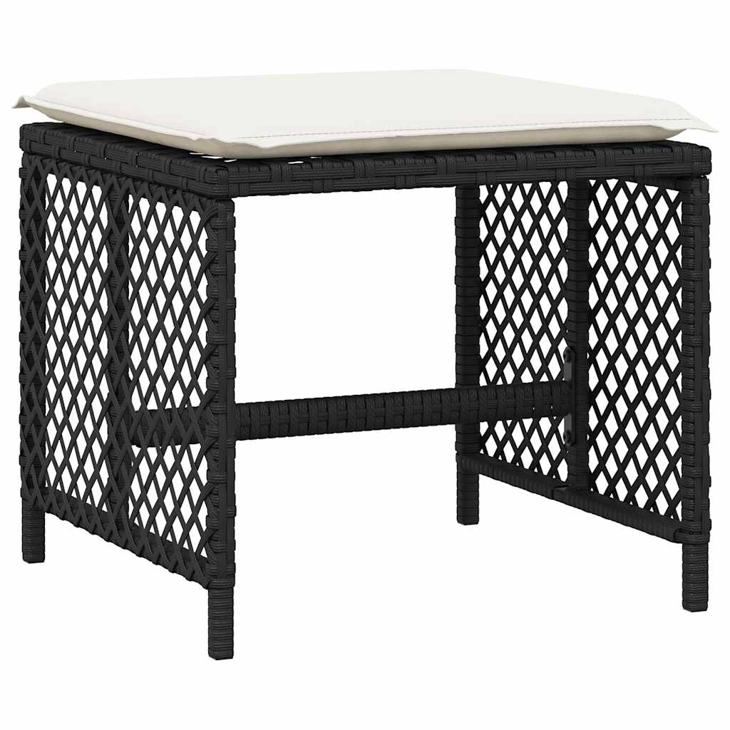 vidaXL 13 Piece Garden Dining Set with Cushions Black Poly Rattan