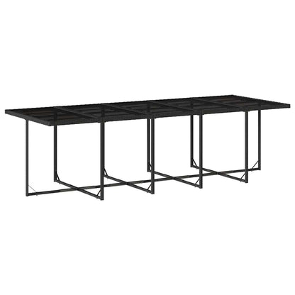 vidaXL 15 Piece Garden Dining Set with Cushions Black Poly Rattan