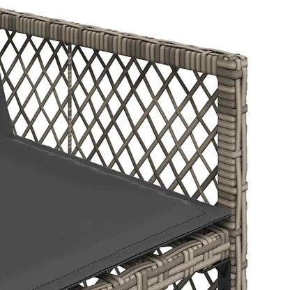vidaXL 15 Piece Garden Dining Set with Cushions Grey Poly Rattan