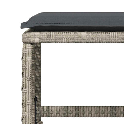 vidaXL 15 Piece Garden Dining Set with Cushions Light Grey Poly Rattan