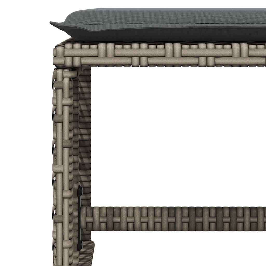vidaXL 15 Piece Garden Dining Set with Cushions Grey Poly Rattan