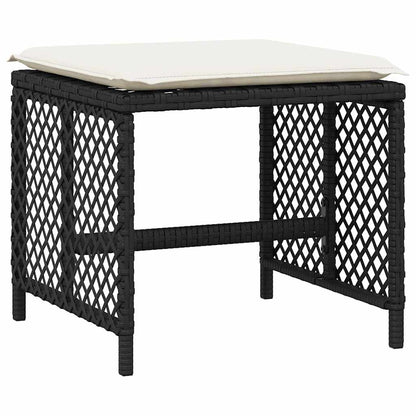 vidaXL 17 Piece Garden Dining Set with Cushions Black Poly Rattan