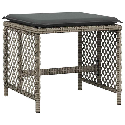 vidaXL 17 Piece Garden Dining Set with Cushions Grey Poly Rattan