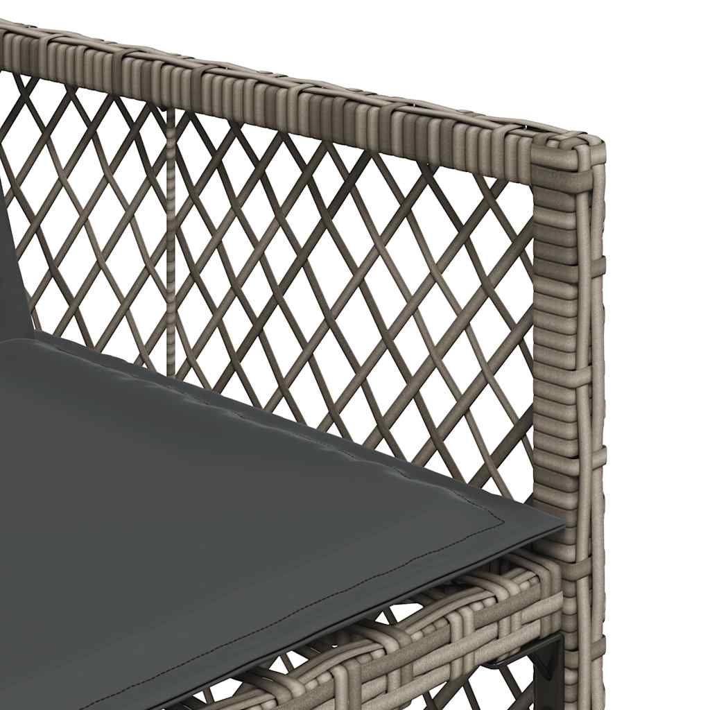 vidaXL 17 Piece Garden Dining Set with Cushions Grey Poly Rattan