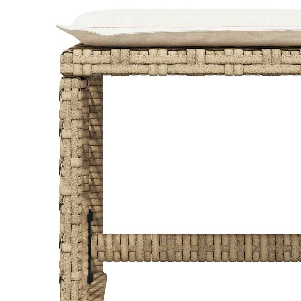 vidaXL 17 Piece Garden Dining Set with Cushions Beige Poly Rattan