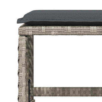 vidaXL 17 Piece Garden Dining Set with Cushions Light Grey Poly Rattan