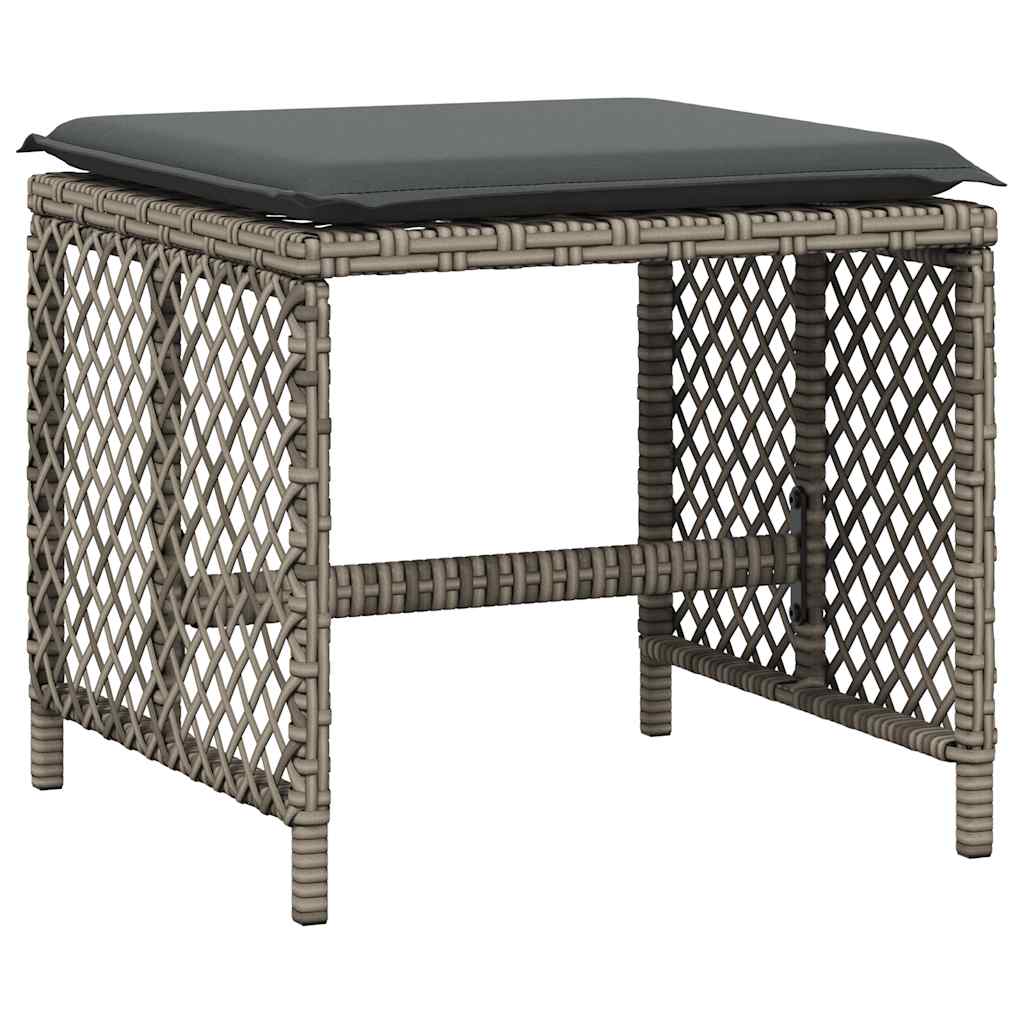 vidaXL 17 Piece Garden Dining Set with Cushions Grey Poly Rattan