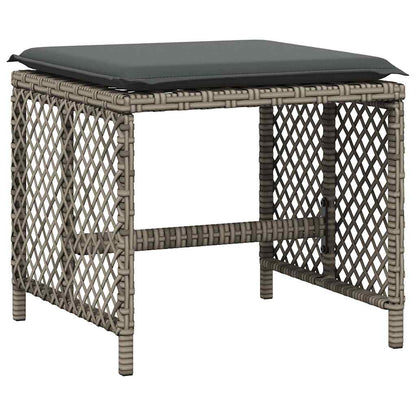 vidaXL 17 Piece Garden Dining Set with Cushions Grey Poly Rattan