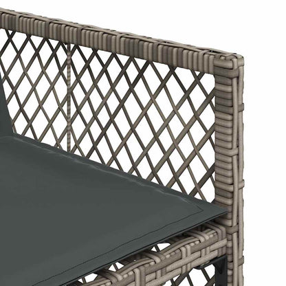 vidaXL 17 Piece Garden Dining Set with Cushions Grey Poly Rattan