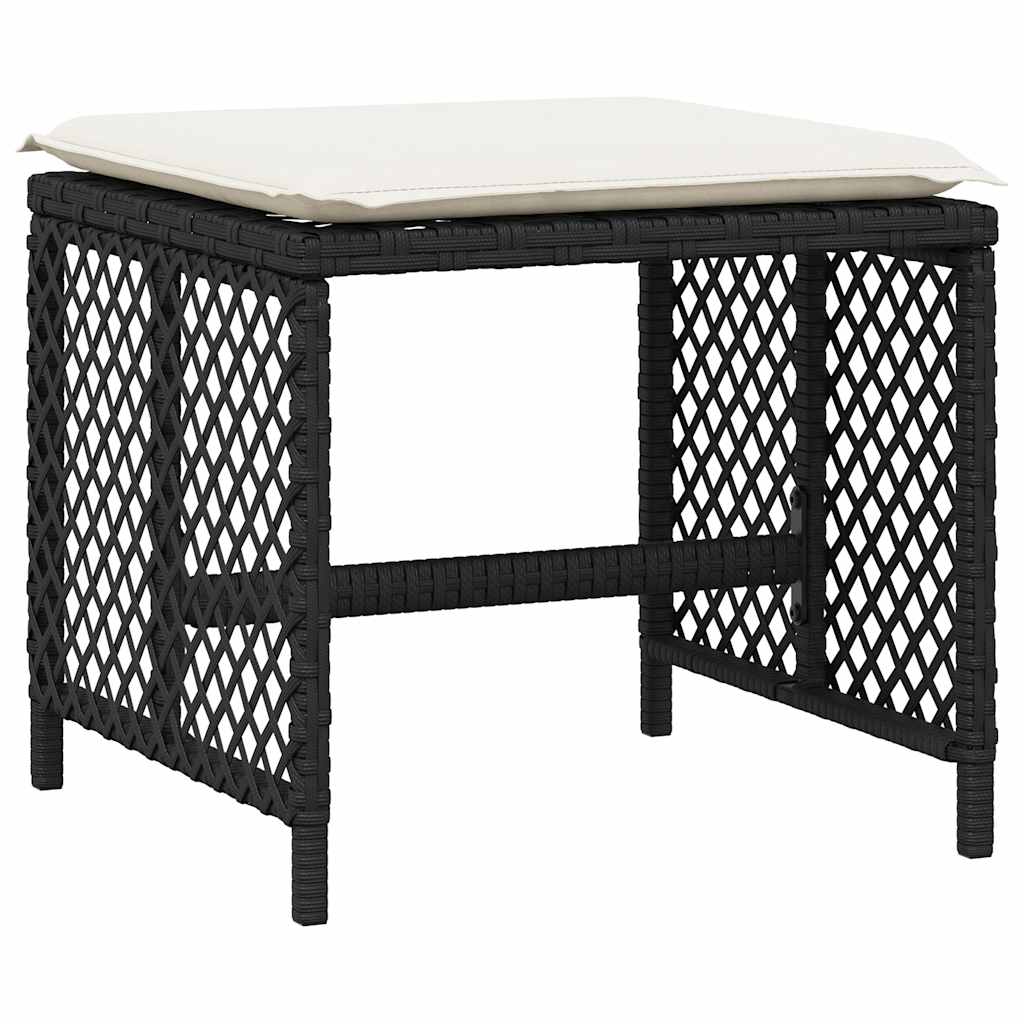vidaXL 17 Piece Garden Dining Set with Cushions Black Poly Rattan