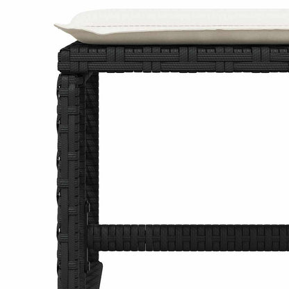 vidaXL 17 Piece Garden Dining Set with Cushions Black Poly Rattan