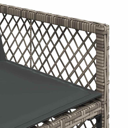 vidaXL 11 Piece Garden Dining Set with Cushions Grey Poly Rattan