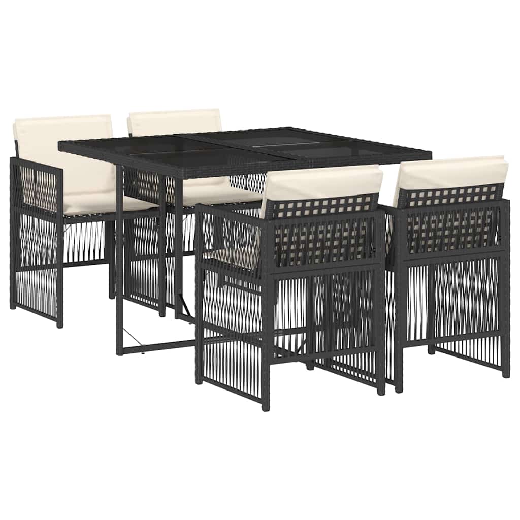 vidaXL Garden Dining Set | Black, Cream White