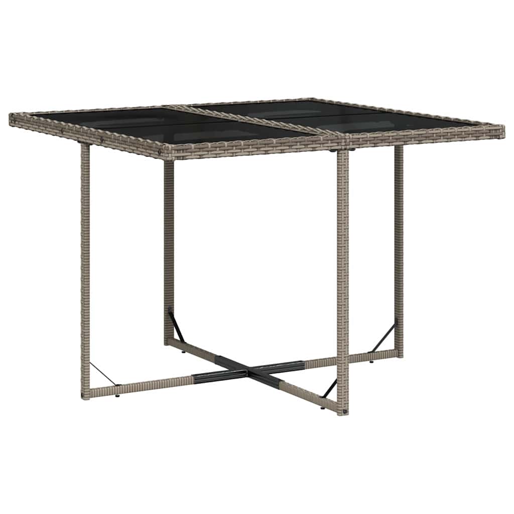 vidaXL 5 Piece Garden Dining Set with Cushions Grey Poly Rattan