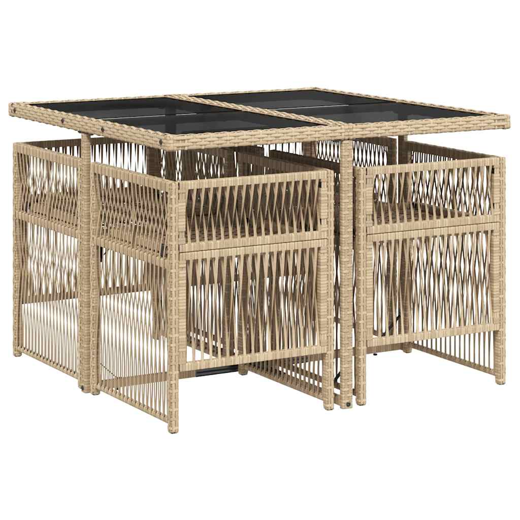 vidaXL Garden Dining Set | Mix Beige and Black