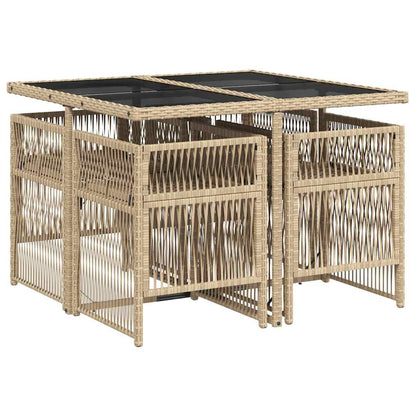 vidaXL Garden Dining Set | Mix Beige and Black