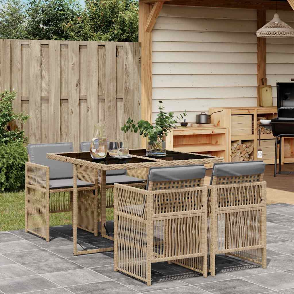 vidaXL Garden Dining Set | Mix Beige and Black