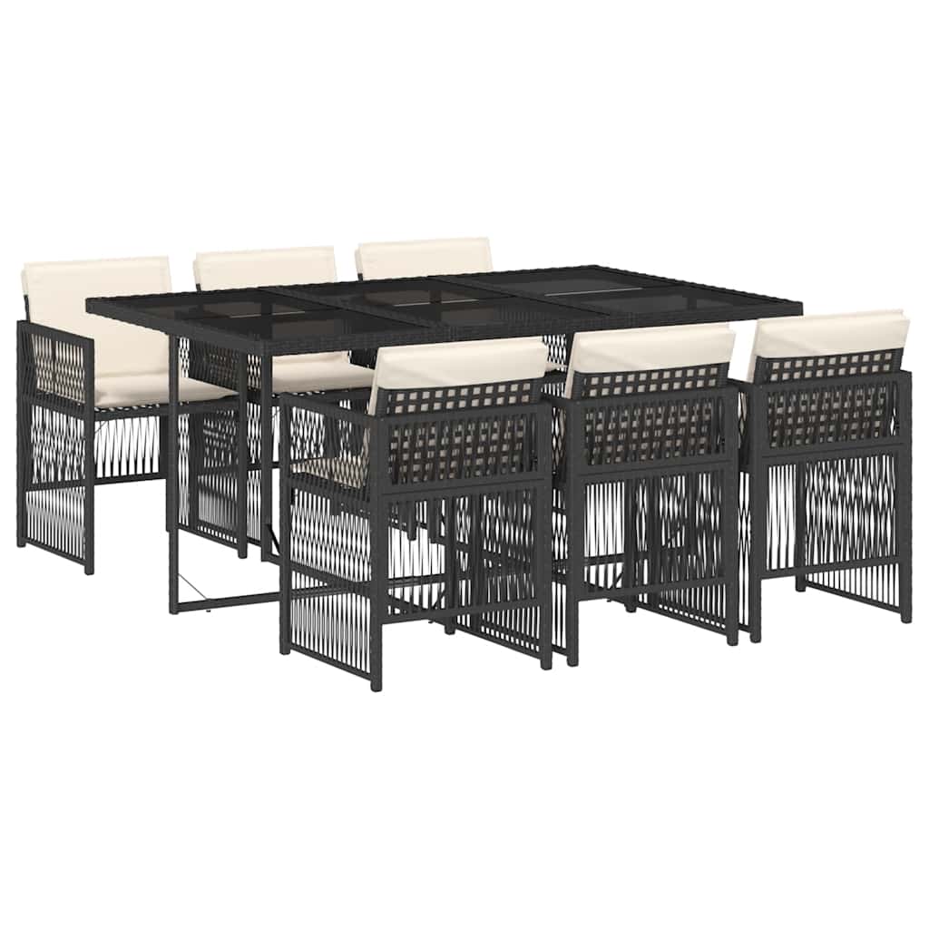 vidaXL Garden Dining Set | Black, Cream White